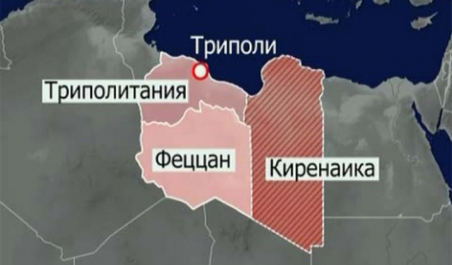 Политическая карта Ливии: Триполитания, Феццан, Киренаика