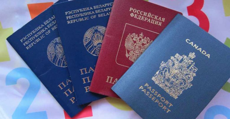 Паспорта Беларуси, России и Канады