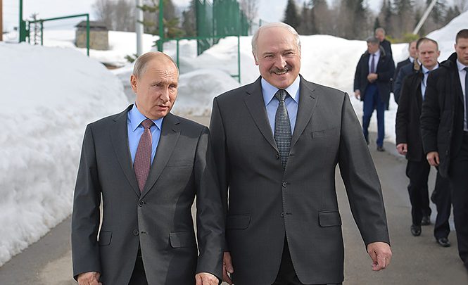 Путин и Лукашенко в образовательном центре Сириус в Сочи