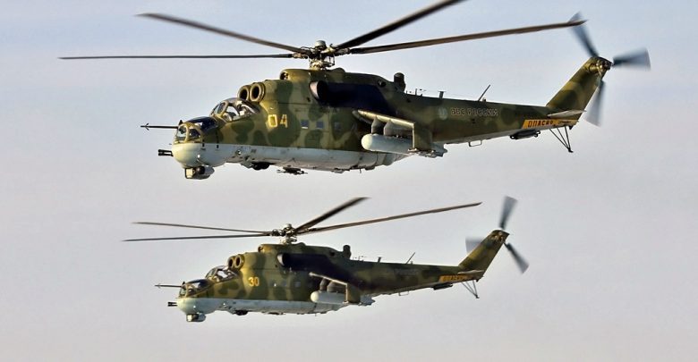 Два вертолёта МИ 24 "крокодил"