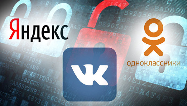Символысоциальных сетей Вконтакте Однокласники и Яндекс