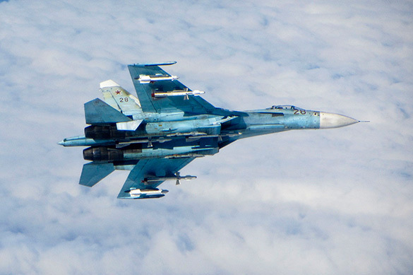 Су-27 в небе с боекомплектом