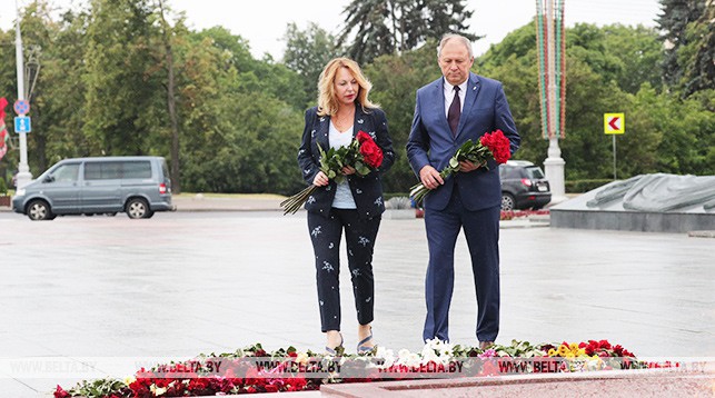 премьер-министр Беларуси Сергей Румас с женой