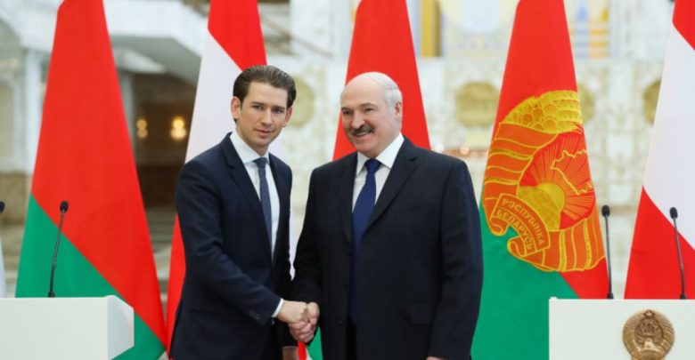 президент Беларуси Александр Лукашенко и бывший канцлер Австрии Себастьян Курц