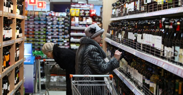 магазин, отдел алкогольной продукции