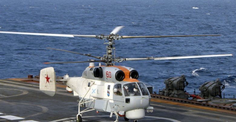 Вертолёт Ка-27 на палубе корабля