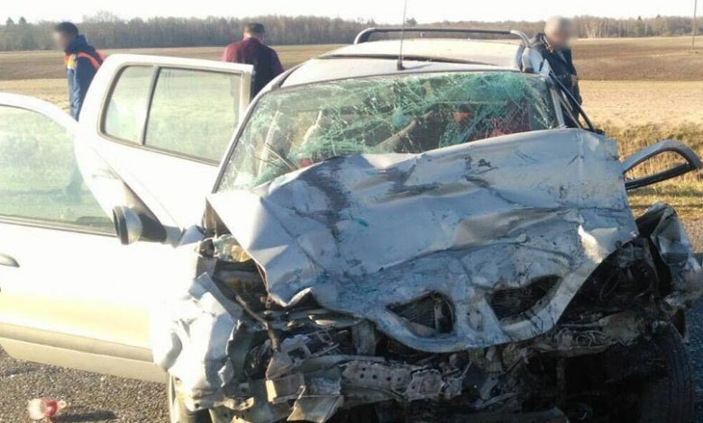 Автомобиль смятый в результате ДТП