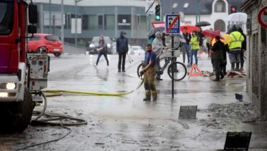 сильные ливни в Австрии, наводнения