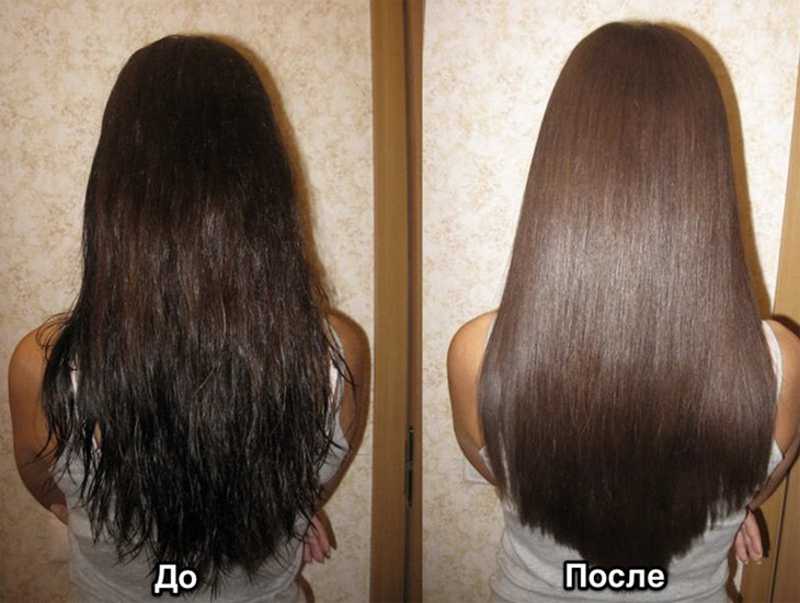 Ботокс для волос до и после