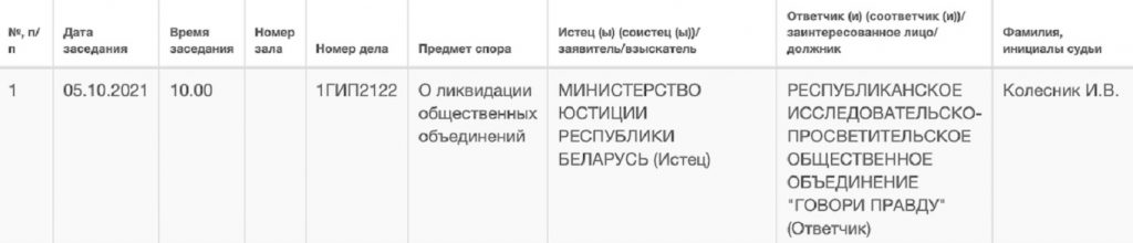 Минюст инициирует ликвидацию общественного объединения «Говори правду»