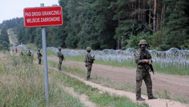 польские военные на границе с Беларусью