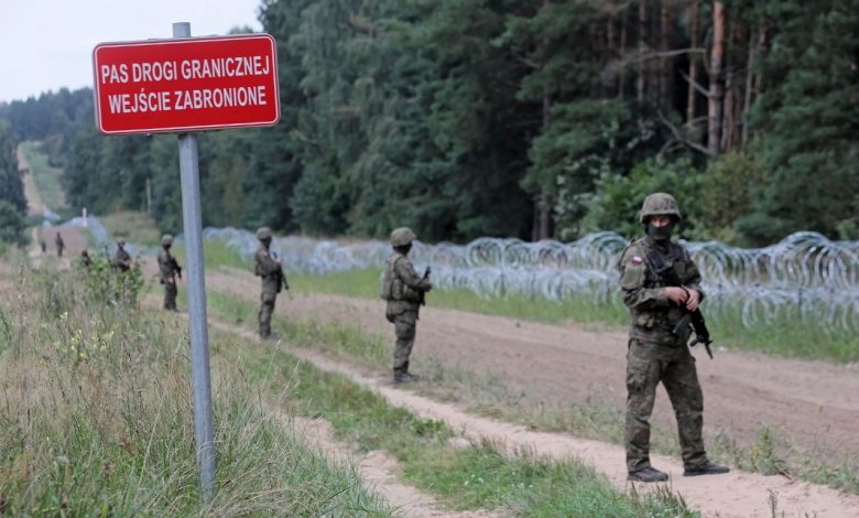 польские военные на границе с Беларусью