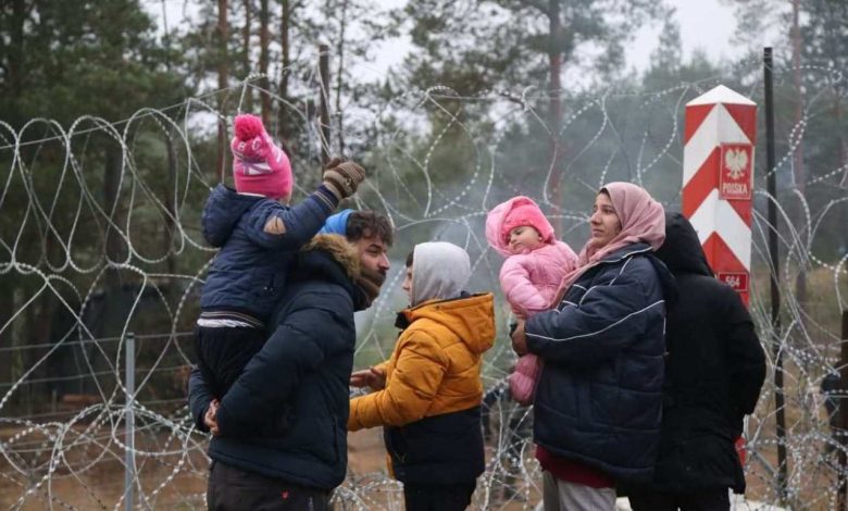 нелегальные мигранты на границе Беларуси и Польши, беженцы с детьми