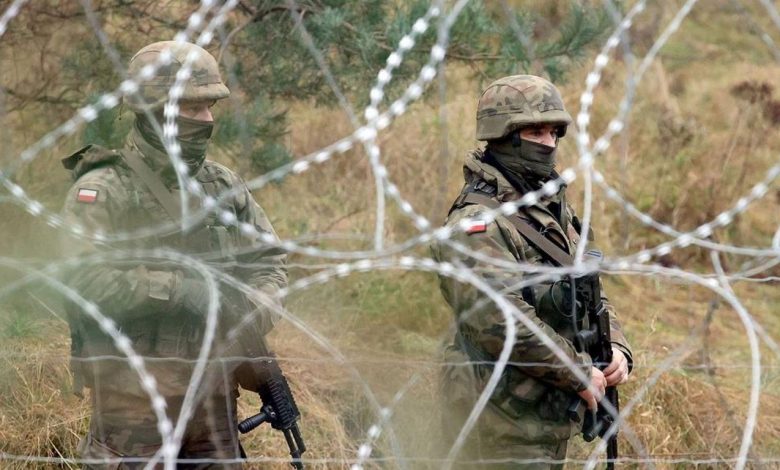 польские военные на границе с Беларусью
