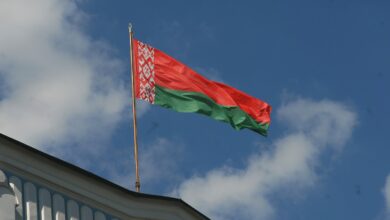 флаг Беларуси на здании
