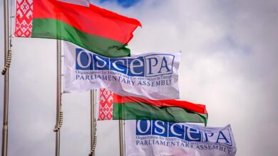 Флаги ОБСЕ и Беларуси