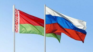 Флаги Беларуси и России
