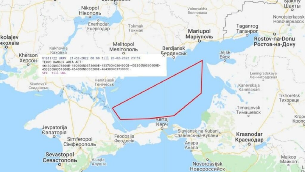 Минобороны России закрывает небо над Азовским морем с 21 февраля