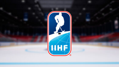 Эмблема IIHF на фоне ледового дворца