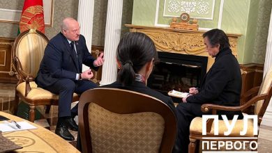 Лукашенко дает интервью японскому телеканалу TBS