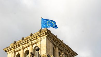 флаг ЕС на здании, Евросоюз