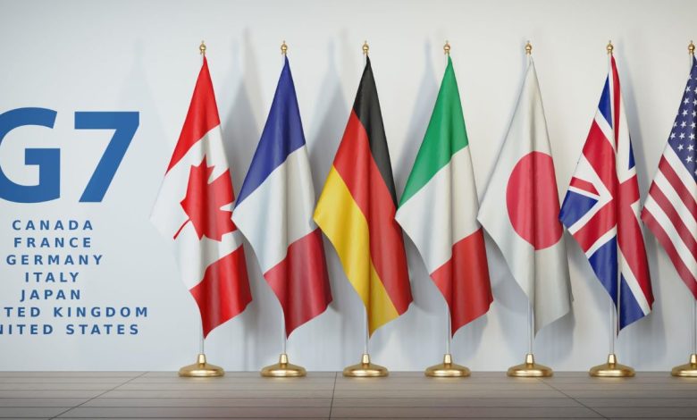 страны G7, большая семерка, флаги