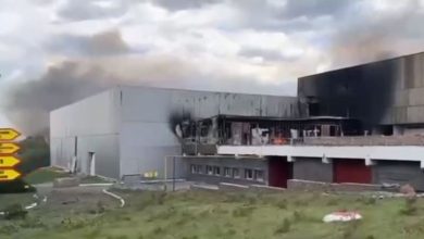 Донецк, выставочный центр, обстрел