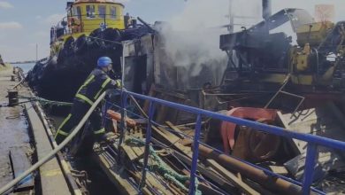 Украинский военный корабль в Одессе