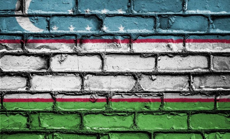 Узбекистан, флаг, стена