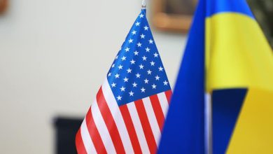 Флаги США и Украины