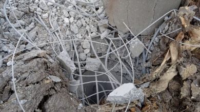 Подорванная опора в Мелитополе