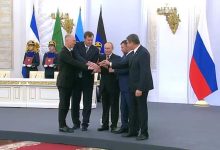 Путин и главы четырех новых субъектов РФ