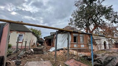 Разрушенные дома в селе Красный Хутор в Белгородской области