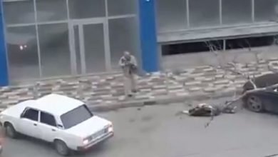 Момент убийства прохожего в Крымске