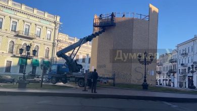 Демонтаж памятника Екатерине Второй в Одессе