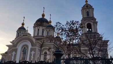 Обстрел храма в Донецке