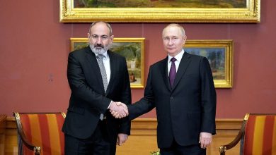 Премьер Армении и президент России Н. Пашинян и В. Путин