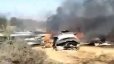 Место падения военного самолета