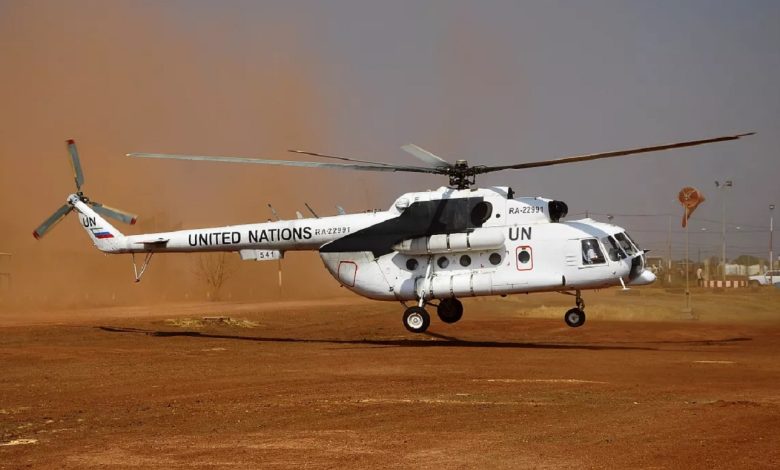 Вертолет гуманитарной миссии ООН