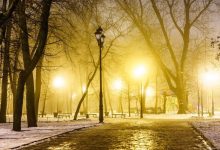 Зимний туман и гололед