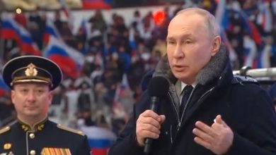 Путин на митинге