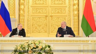 А. Лукашенко и В. Путин на заседании ВГС СГ