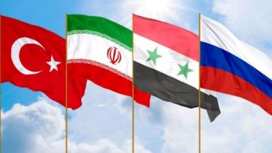 Флаги Турции, Сирии, Ирана и России