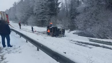 Опрокинувшаяся цистерна с дизтопливом