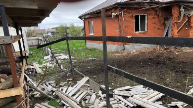 Последствия обстрела в Новой Таволжанке