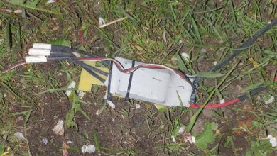 Остатки взорвавшегося БПЛА в Белгородской области