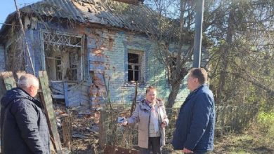 Последствия обстрела в Сподарюшино