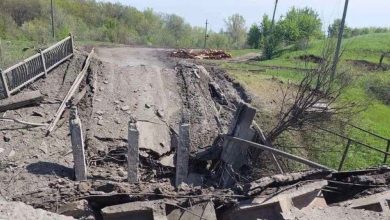 Взорванный под Бахмутом мост