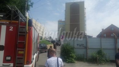 Место взрыва БПЛА в Воронеже