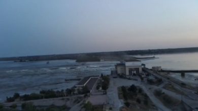 Повреждение плотины Каховской ГЭС